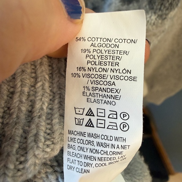 Lucky Brand Fair Isle Knit Sweater Gray Nordic Cozy Crewneck Size L - Picture 4 of 7